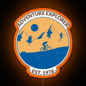 Adventure Explorer Mountain Biking RGB Neon Sign