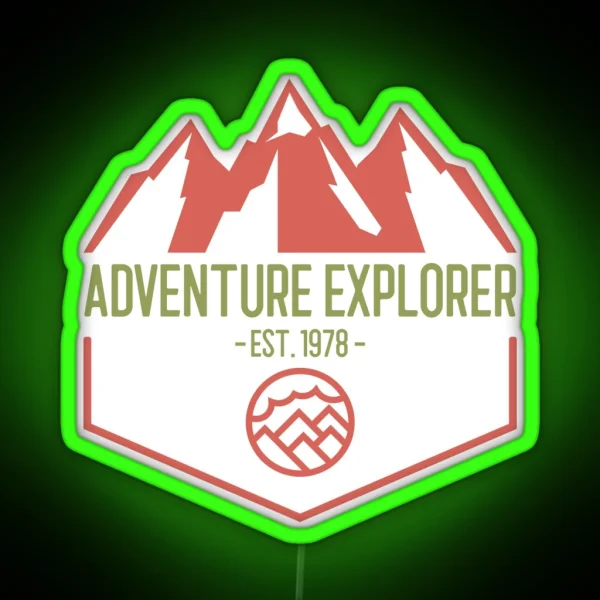 Adventure Explorer Mountain Landscape Outdoor Lover RGB Neon Sign