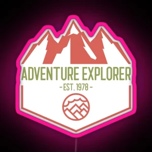 Adventure Explorer Mountain Landscape Outdoor Lover RGB Neon Sign