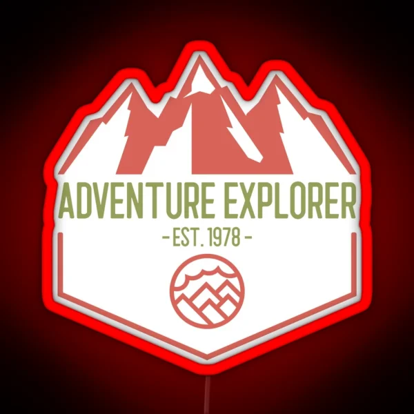 Adventure Explorer Mountain Landscape Outdoor Lover RGB Neon Sign