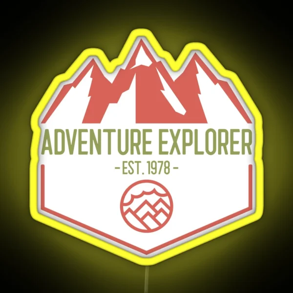 Adventure Explorer Mountain Landscape Outdoor Lover RGB Neon Sign