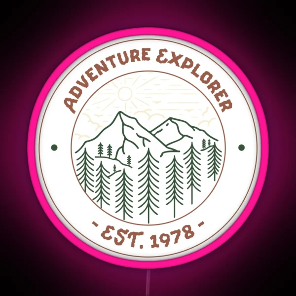 Adventure Explorer Outdoor Enthusiast Mountain Range RGB Neon Sign