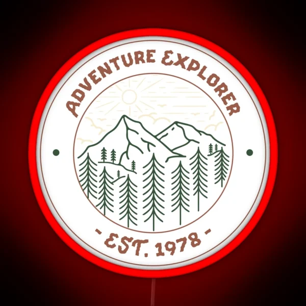 Adventure Explorer Outdoor Enthusiast Mountain Range RGB Neon Sign