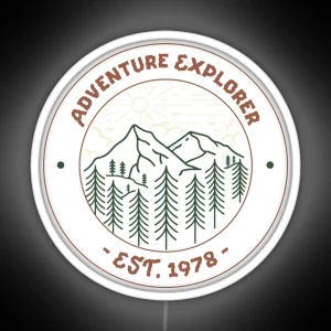 Adventure Explorer Outdoor Enthusiast Mountain Range RGB Neon Sign