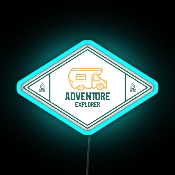 Adventure Explorer W RV Camping Outdoor Lover RGB Neon Sign
