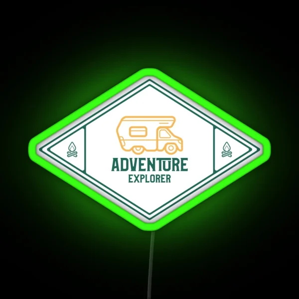Adventure Explorer W RV Camping Outdoor Lover RGB Neon Sign