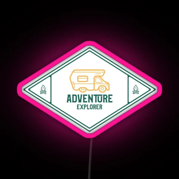 Adventure Explorer W RV Camping Outdoor Lover RGB Neon Sign