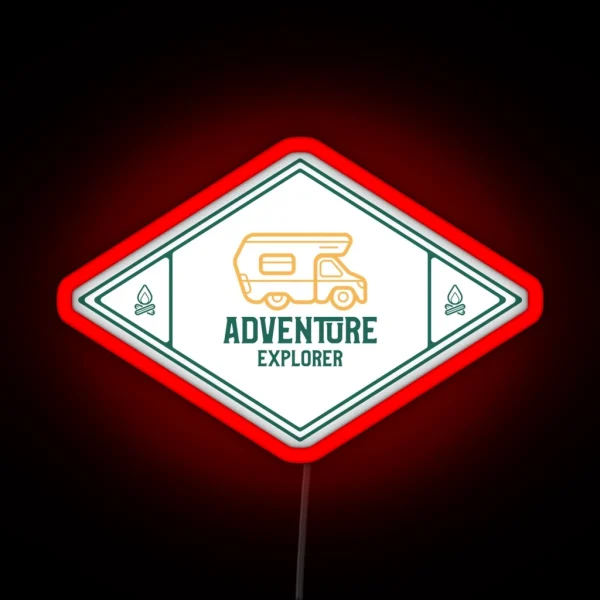 Adventure Explorer W RV Camping Outdoor Lover RGB Neon Sign