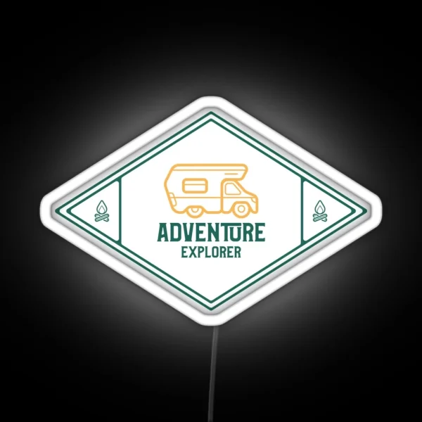 Adventure Explorer W RV Camping Outdoor Lover RGB Neon Sign