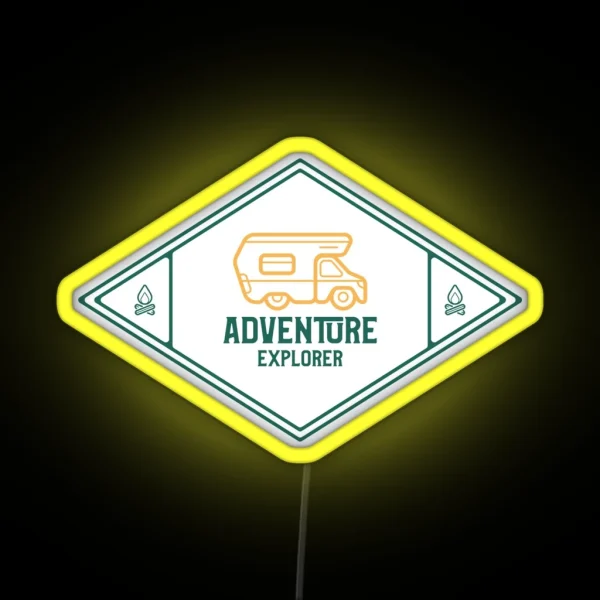 Adventure Explorer W RV Camping Outdoor Lover RGB Neon Sign