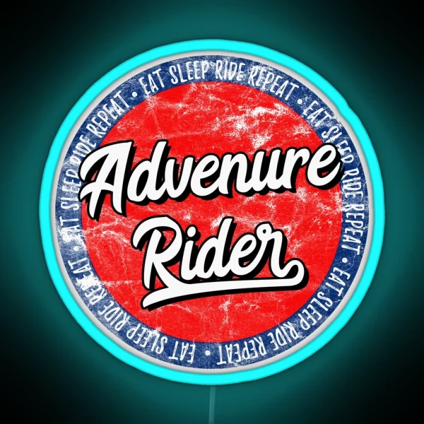 Adventure Rider Eat Sleep Ride Repeat RGB Neon Sign