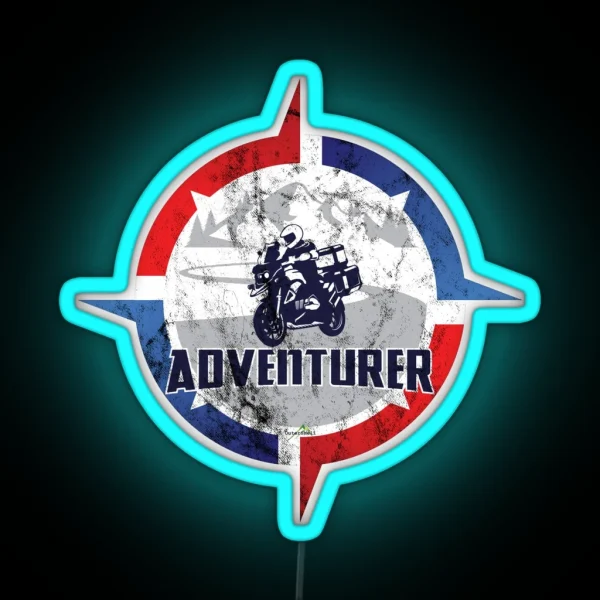Adventurer Bike Rider Motorcycle Led Led RGB Neon Sign