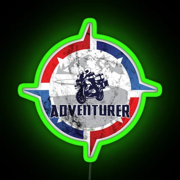 Adventurer Bike Rider Motorcycle Led Led RGB Neon Sign