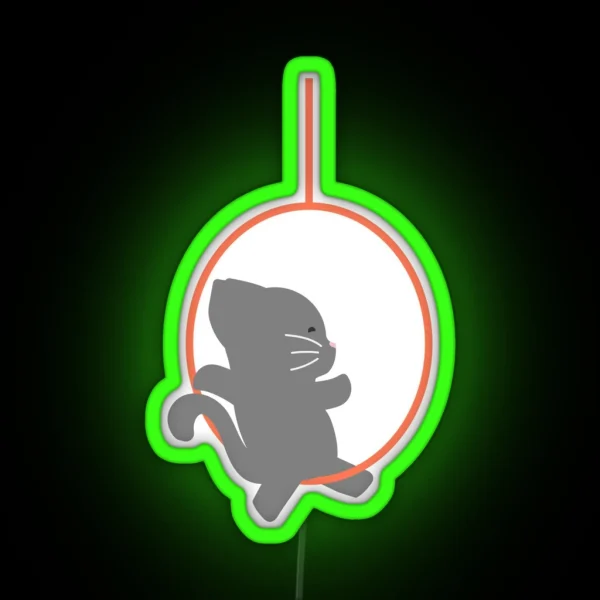 Aerial Hoop Kitty Cat Aerial Acrobatics RGB Neon Sign