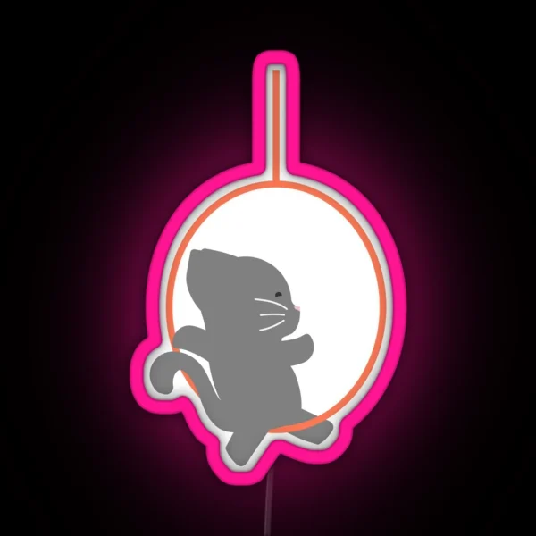 Aerial Hoop Kitty Cat Aerial Acrobatics RGB Neon Sign