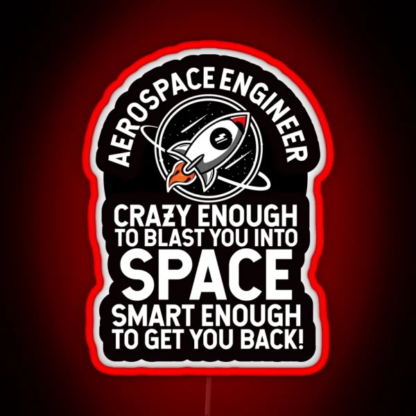Aerospace Engineer Crazy Enough To Blast You Into Space RGB Neon Sign