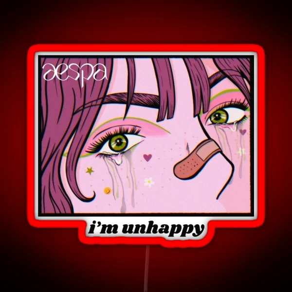 Aespa I M Unhappy Kpop Merch For Fans Gift For MY RGB Neon Sign