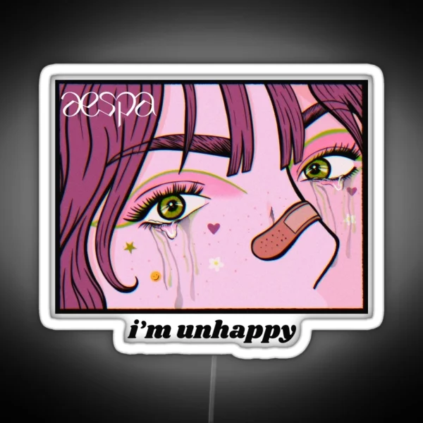 Aespa I M Unhappy Kpop Merch For Fans Gift For MY RGB Neon Sign