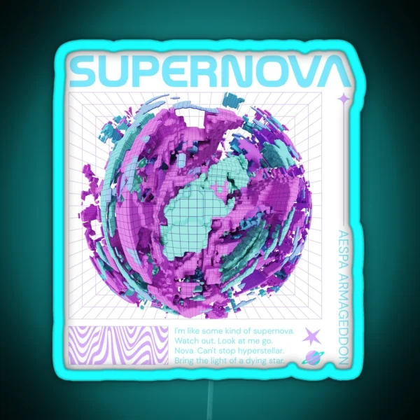 Aespa Supernova Sci Fi Kpop Merch For Kpop Fans Gift For MY RGB Neon Sign