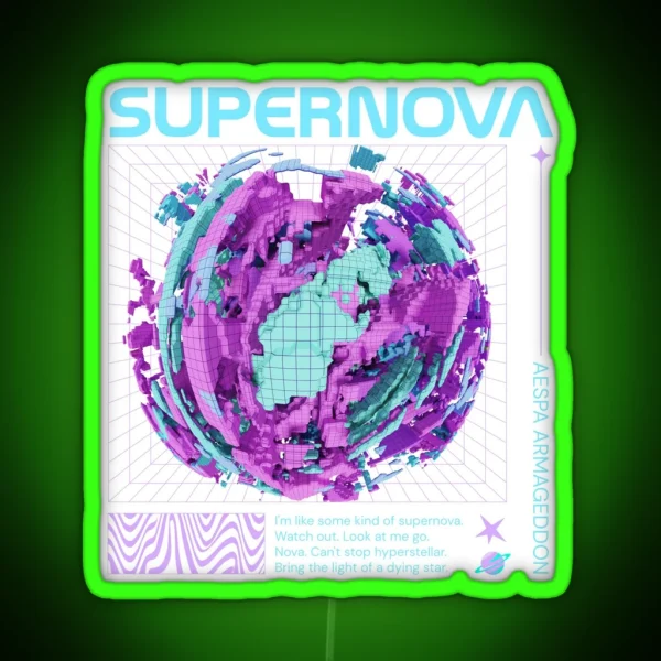 Aespa Supernova Sci Fi Kpop Merch For Kpop Fans Gift For MY RGB Neon Sign