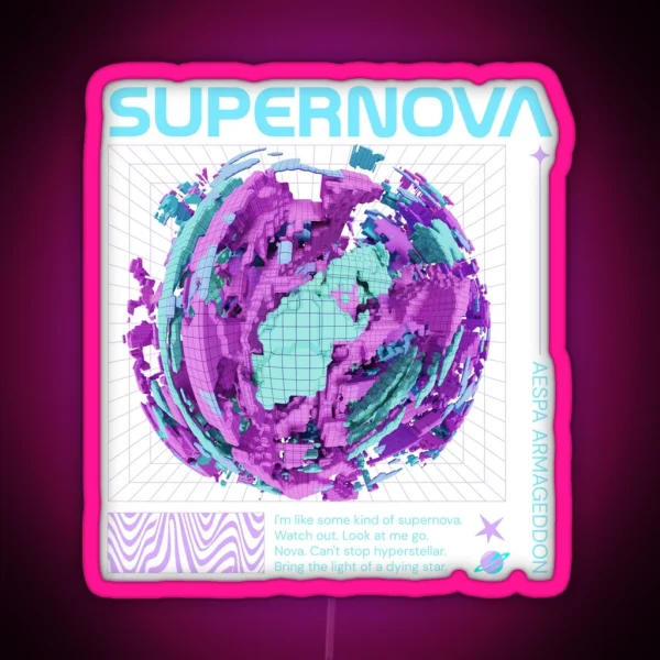 Aespa Supernova Sci Fi Kpop Merch For Kpop Fans Gift For MY RGB Neon Sign