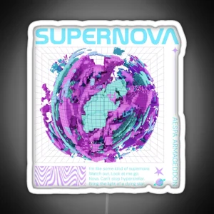 Aespa Supernova Sci Fi Kpop Merch For Kpop Fans Gift For MY RGB Neon Sign