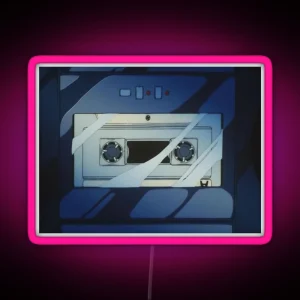 Aesthetic Blue Anime Cassette Tape RGB Neon Sign