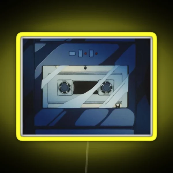 Aesthetic Blue Anime Cassette Tape RGB Neon Sign