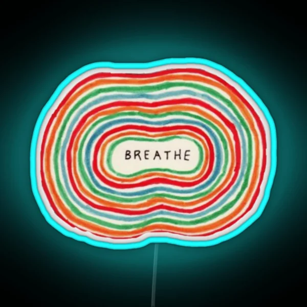 Aesthetic BREATH Outline RGB Neon Sign