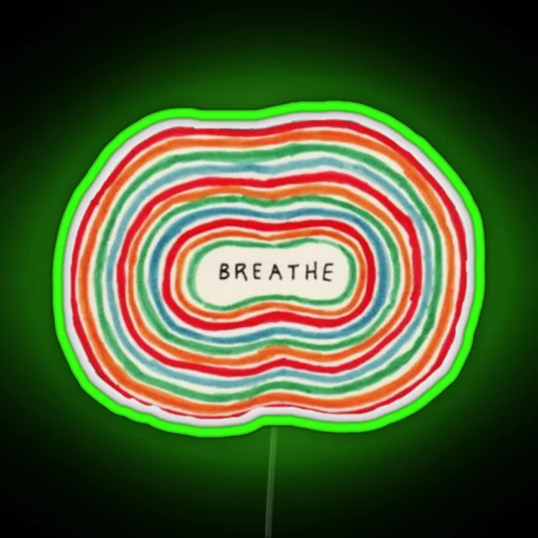 Aesthetic BREATH Outline RGB Neon Sign