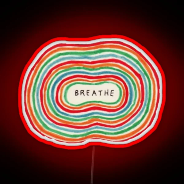 Aesthetic BREATH Outline RGB Neon Sign