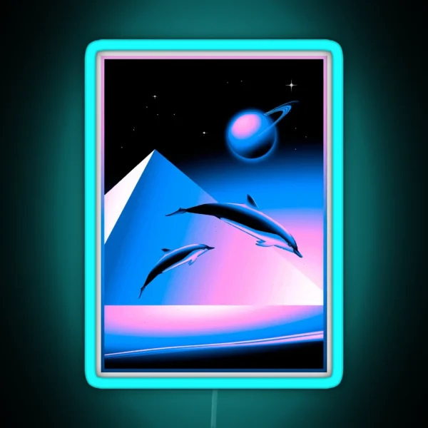 Aesthetic Dolphins RGB Neon Sign