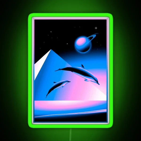 Aesthetic Dolphins RGB Neon Sign