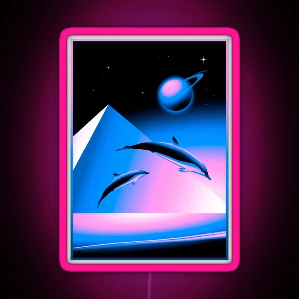 Aesthetic Dolphins RGB Neon Sign