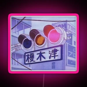 Aesthetic Lofi Anime Traffic Lights RGB Neon Sign