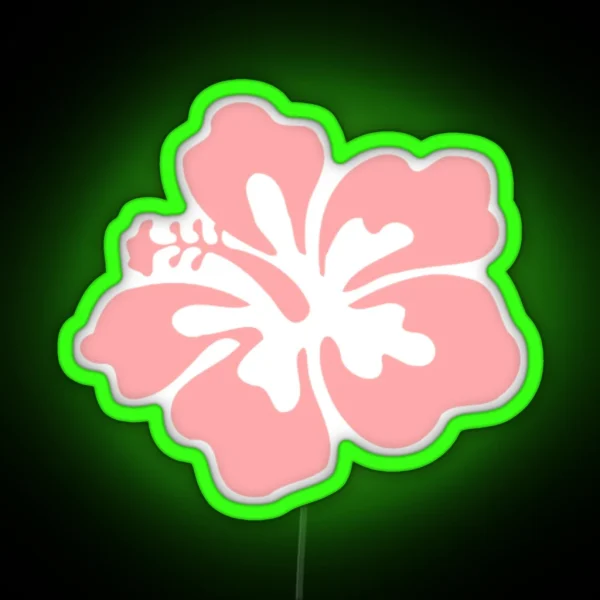 Aesthetic Pink Hibiscus Flower RGB Neon Sign
