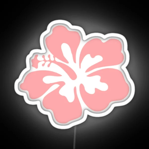 Aesthetic Pink Hibiscus Flower RGB Neon Sign
