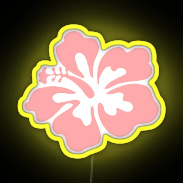 Aesthetic Pink Hibiscus Flower RGB Neon Sign