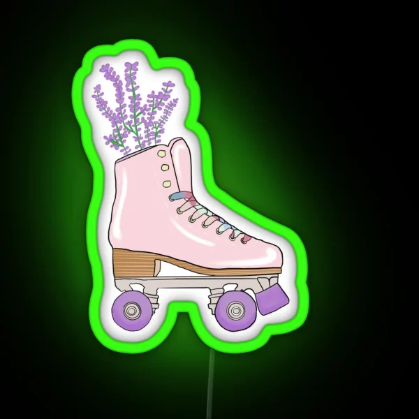 Aesthetic Pink Lavender Pastel Roller Skate RGB Neon Sign