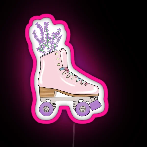 Aesthetic Pink Lavender Pastel Roller Skate RGB Neon Sign
