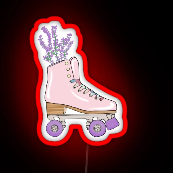 Aesthetic Pink Lavender Pastel Roller Skate RGB Neon Sign