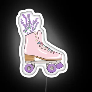 Aesthetic Pink Lavender Pastel Roller Skate RGB Neon Sign