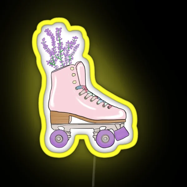 Aesthetic Pink Lavender Pastel Roller Skate RGB Neon Sign