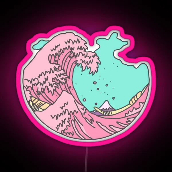 Aesthetic Pink Wave RGB Neon Sign