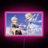 Glowing Aether and Lumine Iconic Genshin Impact Neon Sign Accent Lighting