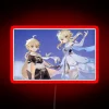 Ethereal glow of Aether and Lumine from Genshin Impact