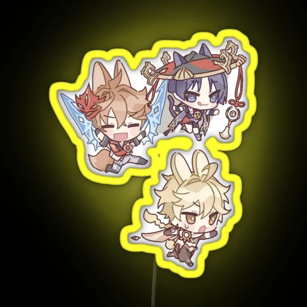 Aether Chibi Funny Anime Game RGB Neon Sign