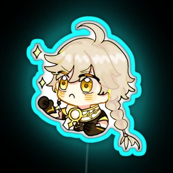 Aether Chibi Funny Anime Game RGB Neon Sign