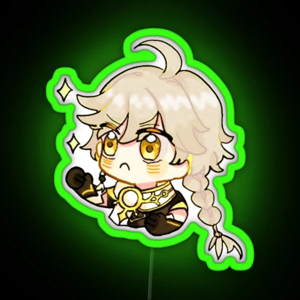Aether Chibi Funny Anime Game RGB Neon Sign