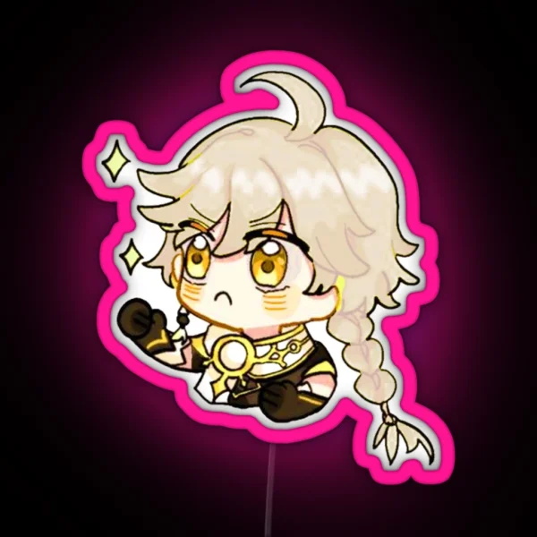 Aether Chibi Funny Anime Game RGB Neon Sign